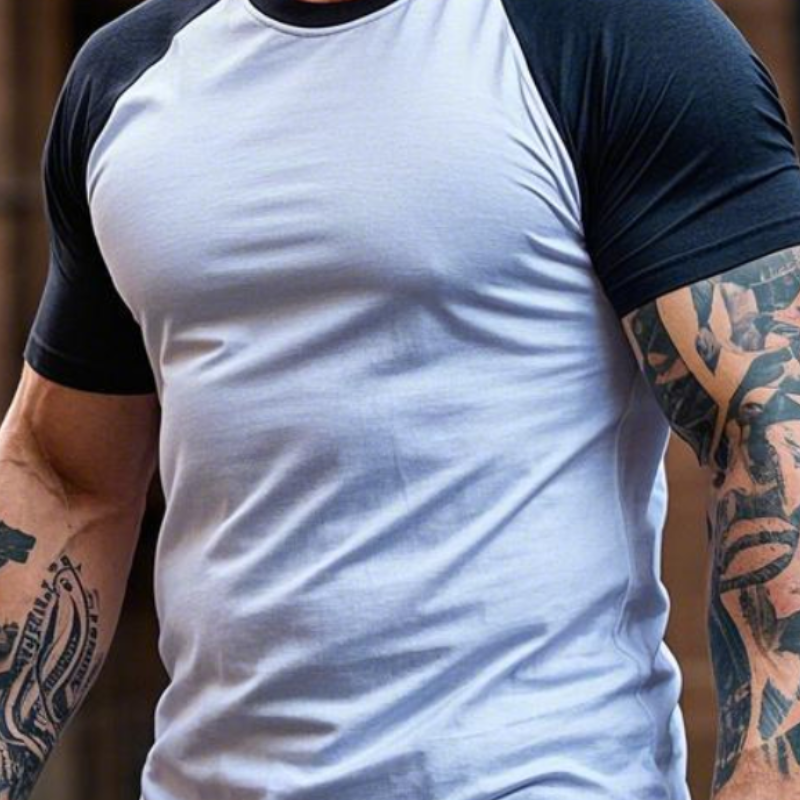 Men's Vintage Casual Round Neck Cotton Blend Short-sleeved T-shirt 9903253717176
