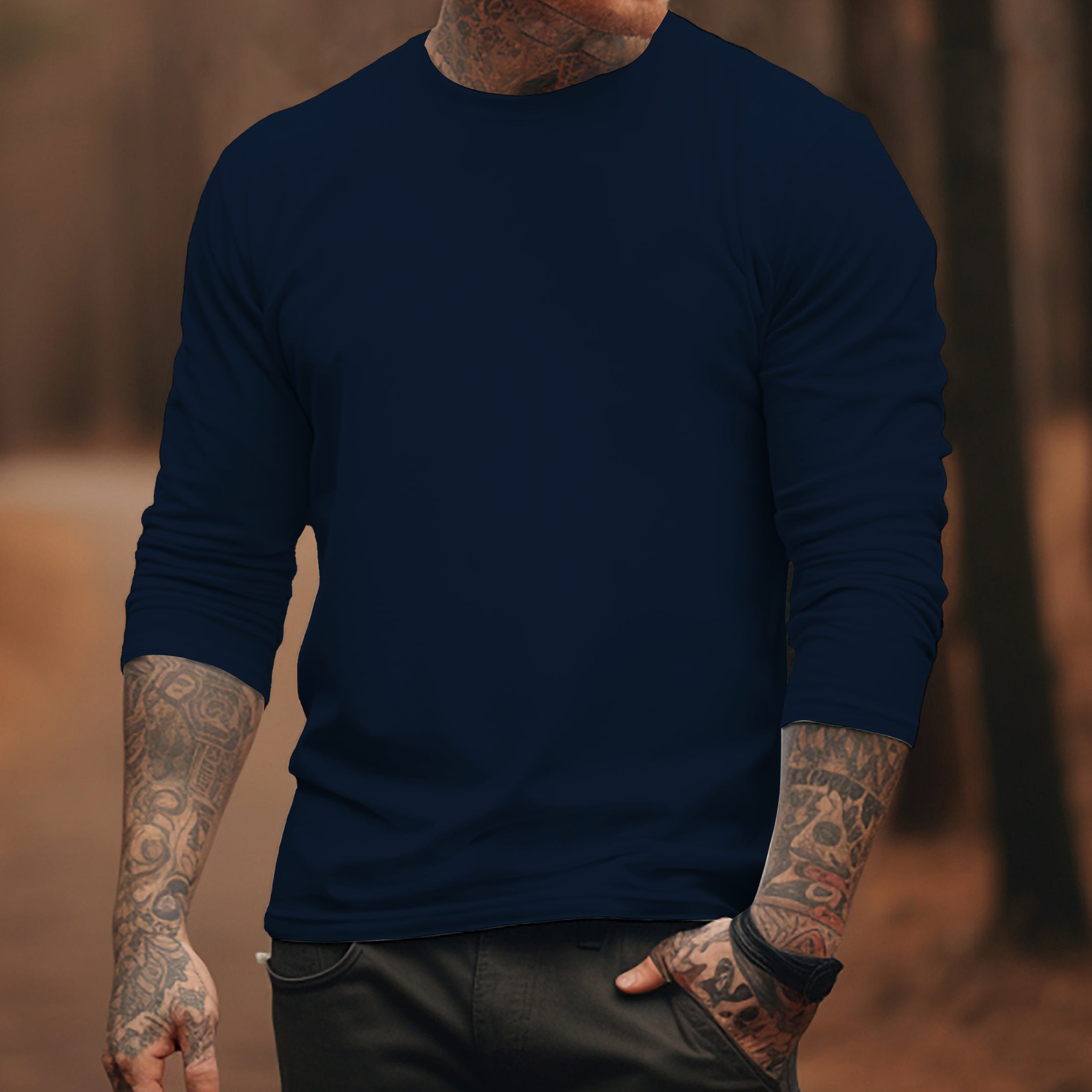 100% Cotton-Men's Round Neck Solid Color T-shirt 9877191065784