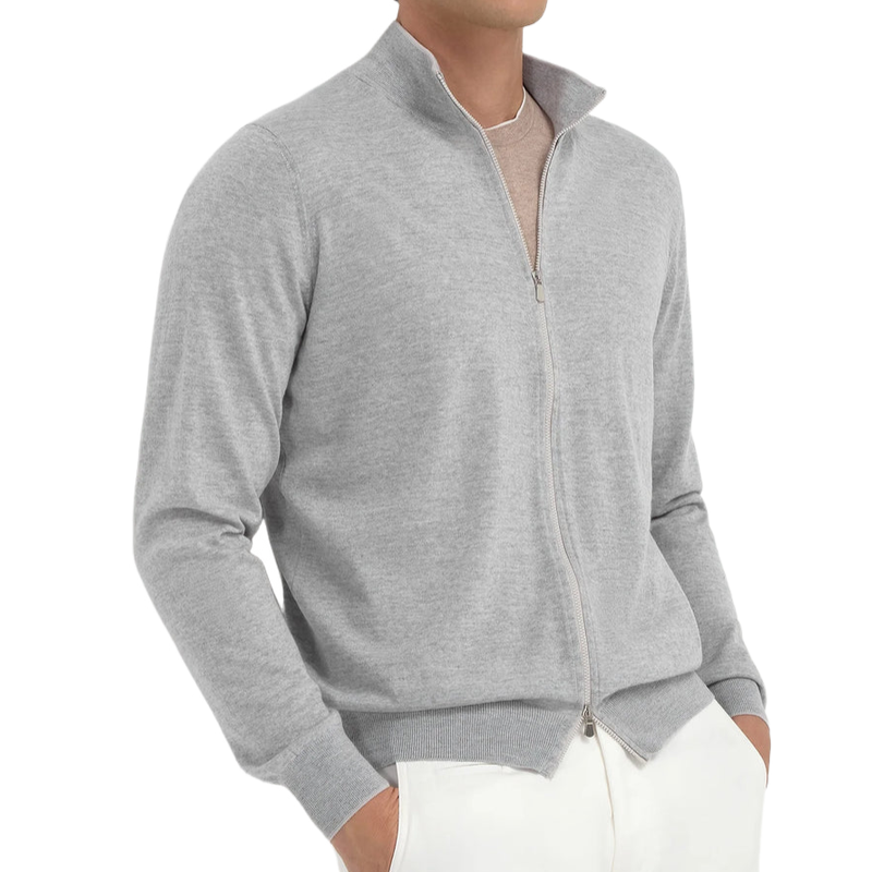 Men's Casual Stand Collar Zipper Thin Knitted Cardigan 9899720245432