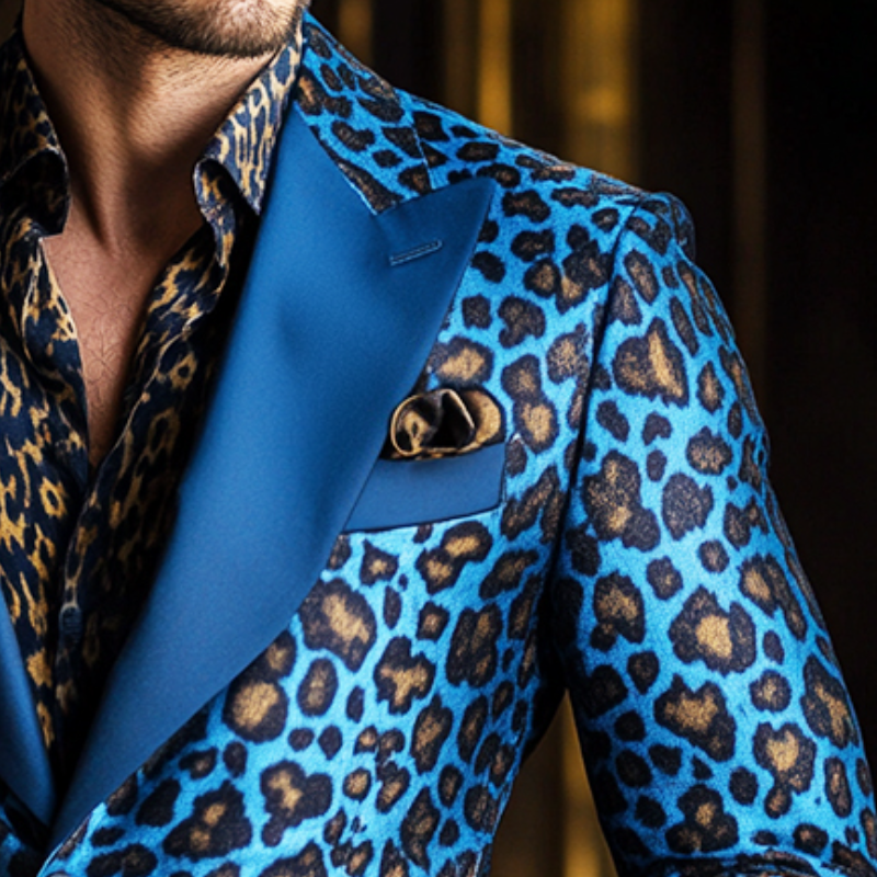 Men's Vintage Casual Leopard Print Blazer 9903251456184