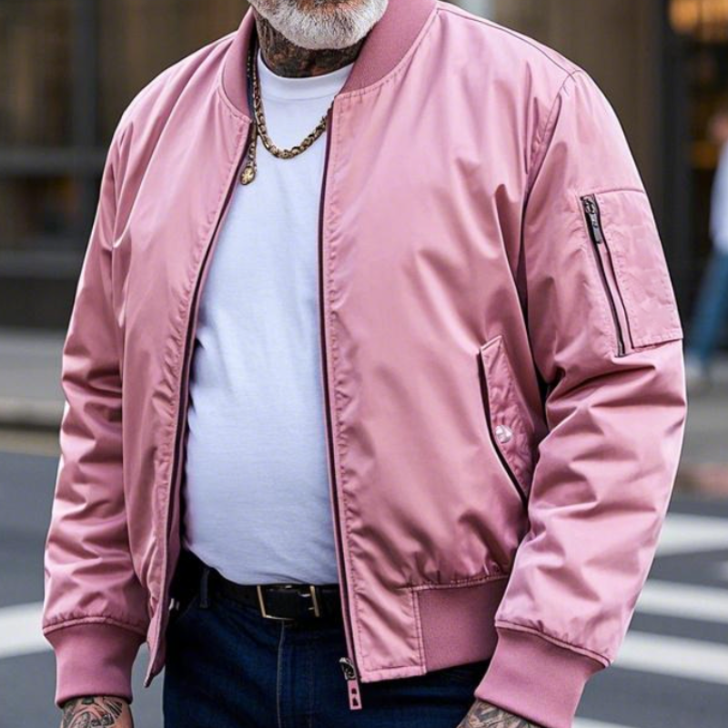 Men's Lightweight Casual Rib Collar Nylon Bomber Jacket 9906106138808