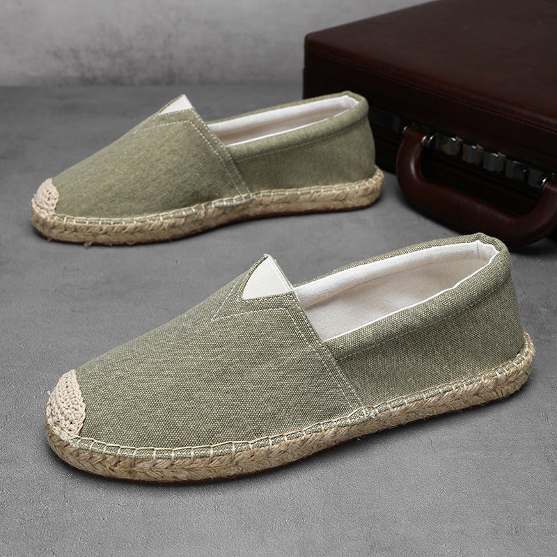 Men's Casual Solid Slip On Linen Canvas Shoes 9949457678520