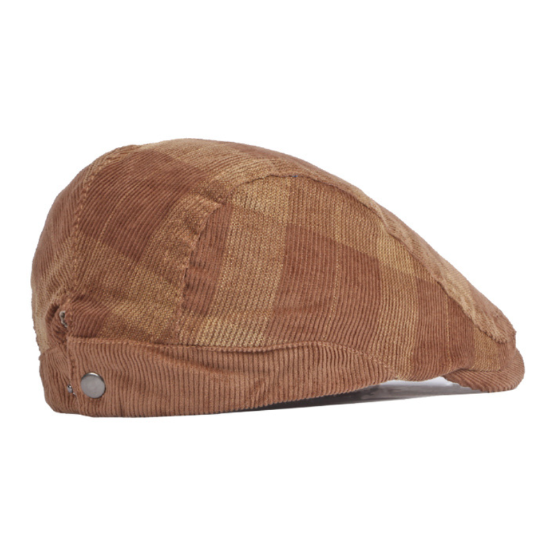 Men's Casual Check Corduroy Beret 9893976473784
