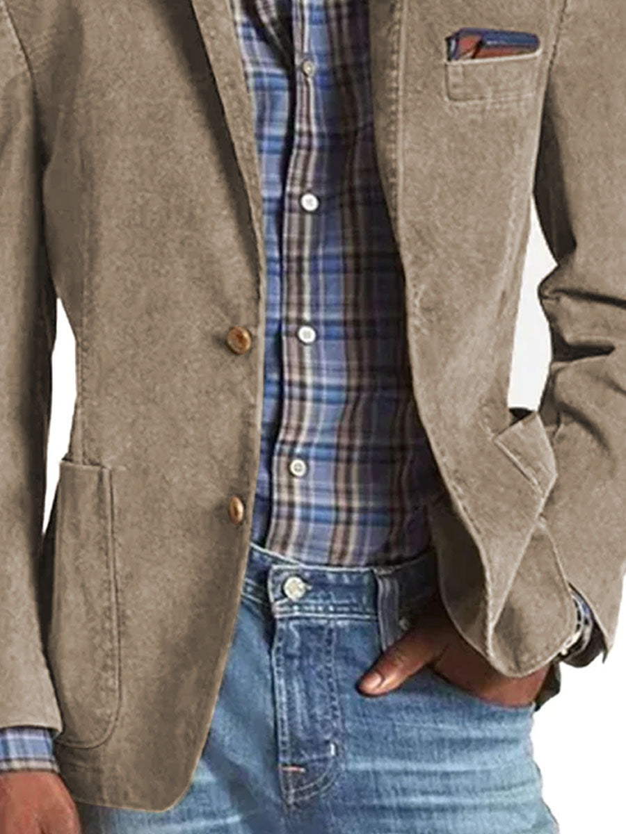 Men's Retro Solid Color 3 Pocket Casual Blazer 9888733724856