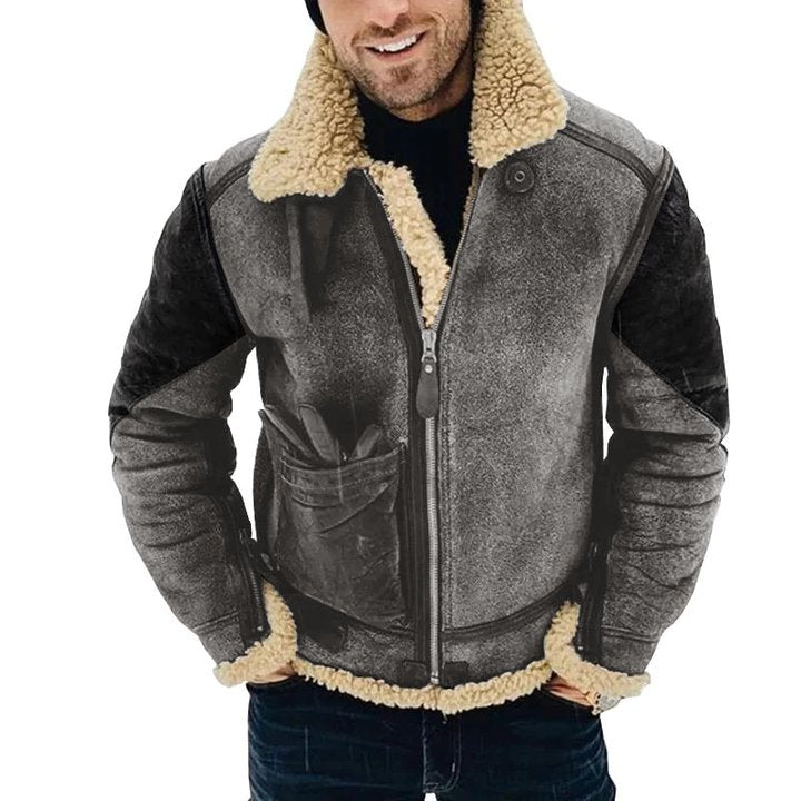 Men's Retro Zipper Thickened Coat 9261101056184