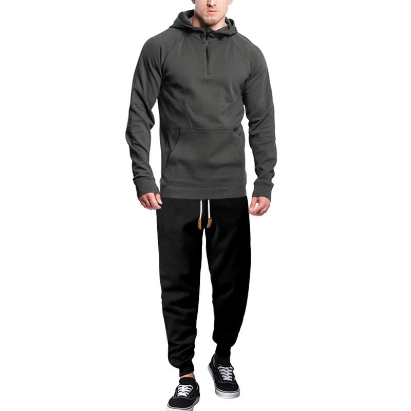 Men's Casual Sports Hooded Sweatshirt and Pants Set 9260834324664