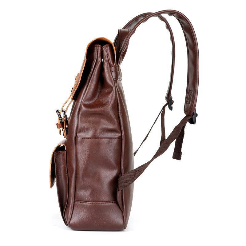 Men's Crazy Horse Leather Large Capacity Backpack 9873140220088