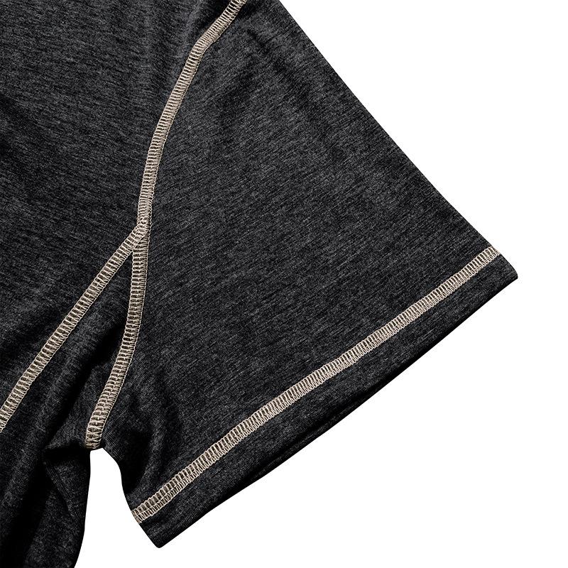 Men's Color Block Henley Neck Short Sleeve T-Shirt 9261132742840