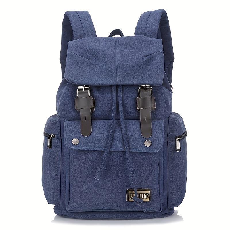 Men's Retro Outdoor Large Capacity Multi-Pocket Canvas Backpack 9262190133432