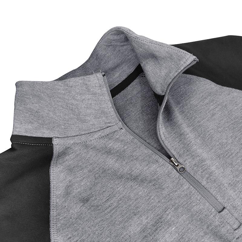 Men's Casual Half-Zip High-Neck Color Matching Raglan Sleeves T-Shirt 9268189135032