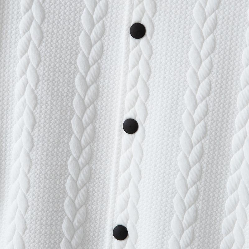 Men's Casual Stand Collar Jacquard Loose Single-breasted Baseball Jacket 9261087981752