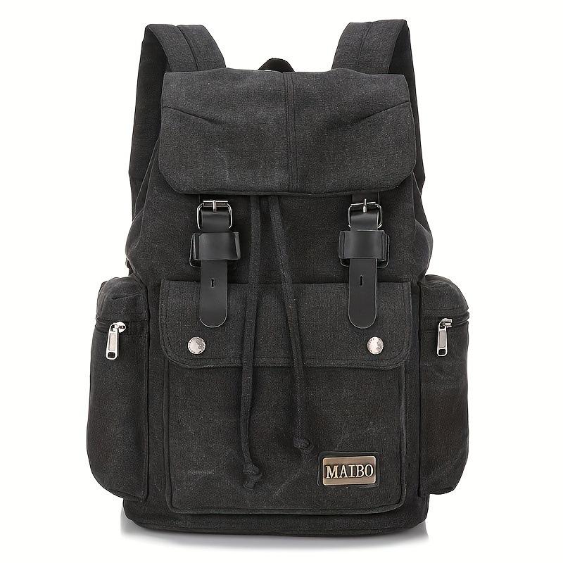 Men's Retro Outdoor Large Capacity Multi-Pocket Canvas Backpack 9262190133432