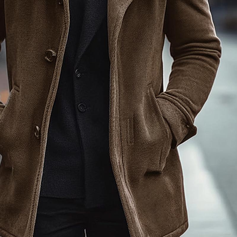 Men's Solid Canvas Lapel Coat 9274168017080