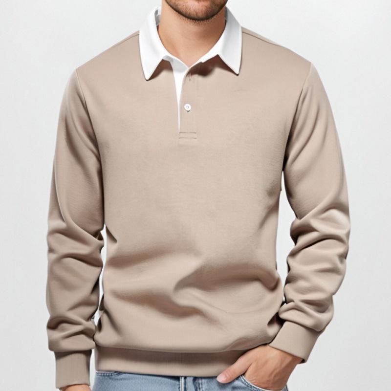 Men's Classic Casual Long Polo Neck Long Sleeve Sweatshirt 9268189561016