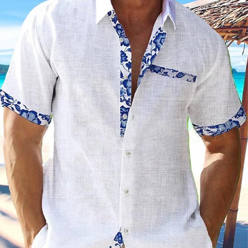 Men's Hawaii Beach Vacation Short Sleeve Cardigan Shirt 9261788463288