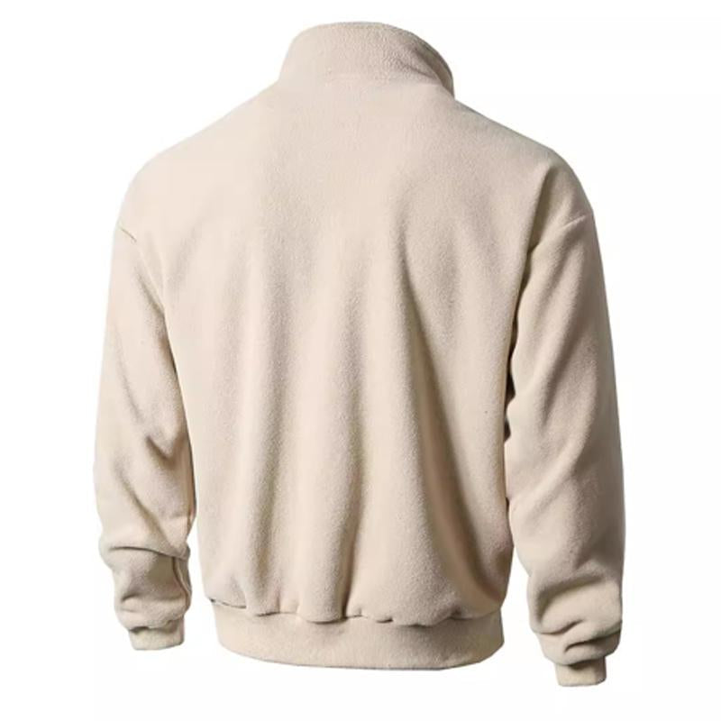 Men's Polar Fleece Long Sleeve Stand Collar Jacket 9261087326392