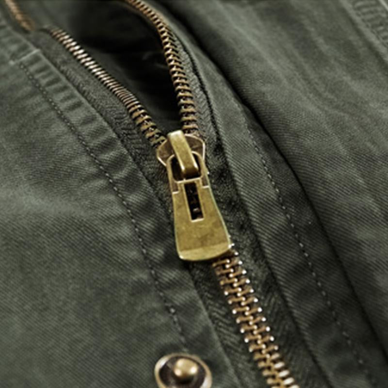 Men's Casual Cotton Stand Collar Zipper Multi-pocket Workwear Outdoor Jacket 9261082443960