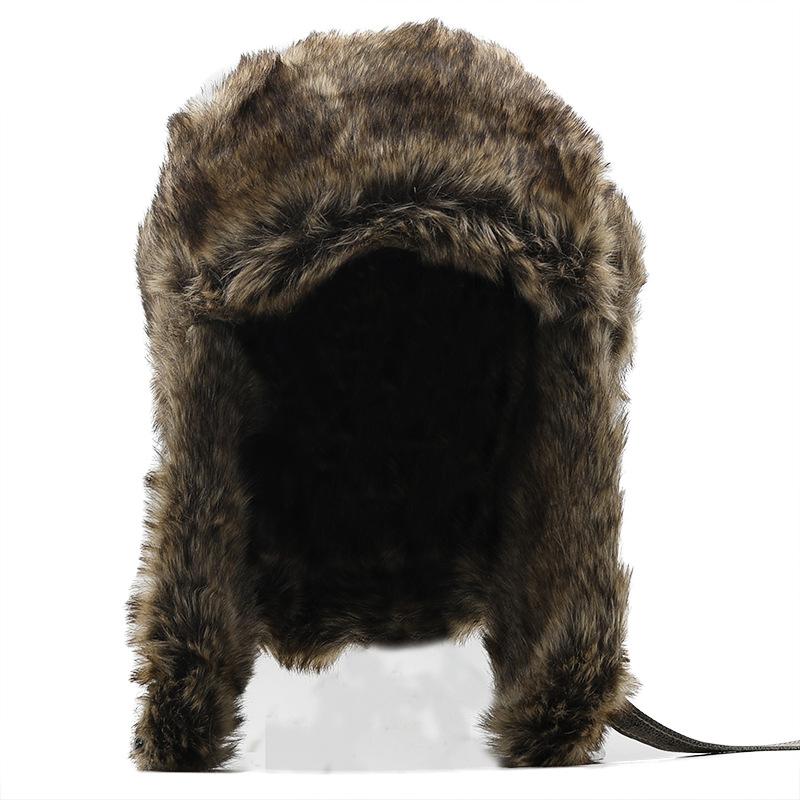 Men's Thick Warm Ear Protection Leather Hat 9873140023480