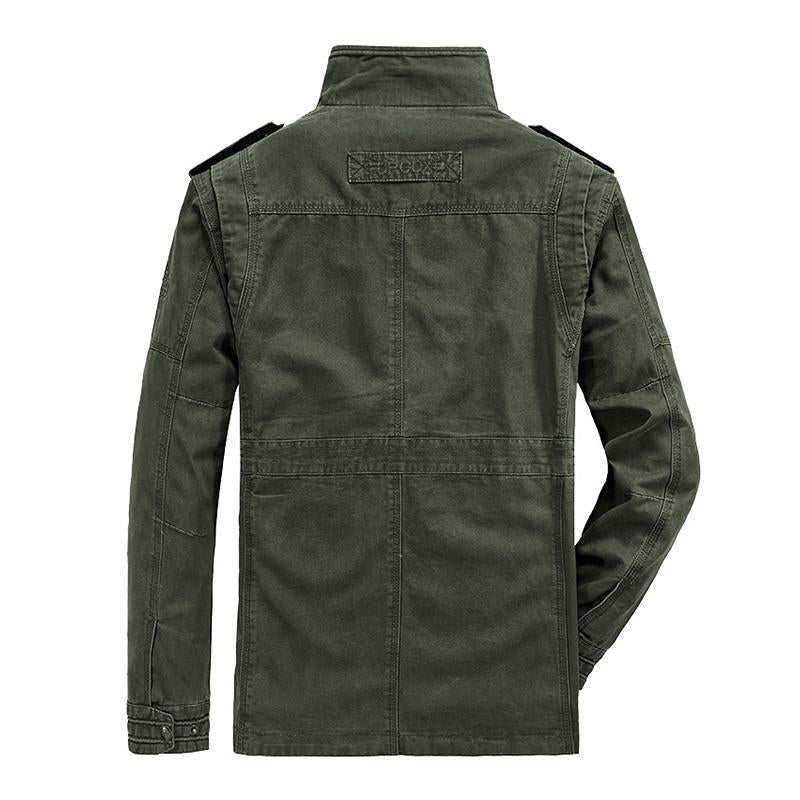 Men's Casual Cotton Stand Collar Zipper Multi-pocket Workwear Outdoor Jacket 9261082443960