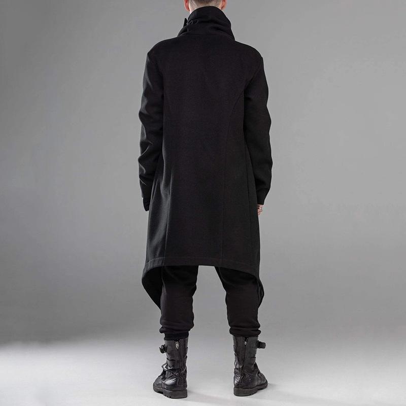 Men's Solid Gothic Style Pleated Long Sleeve Cape Coat 9261102137528