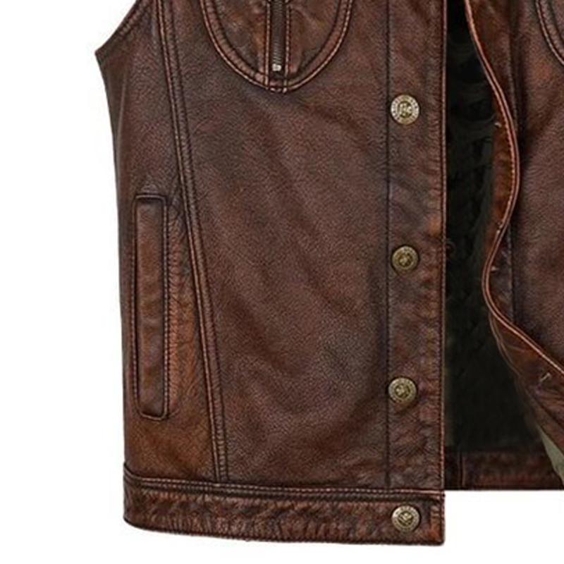 Men's Vintage Distressed Leather Vest 9268190314680
