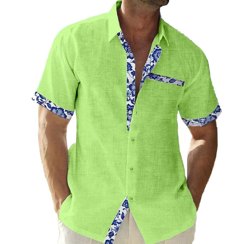 Men's Hawaii Beach Vacation Short Sleeve Cardigan Shirt 9261788463288