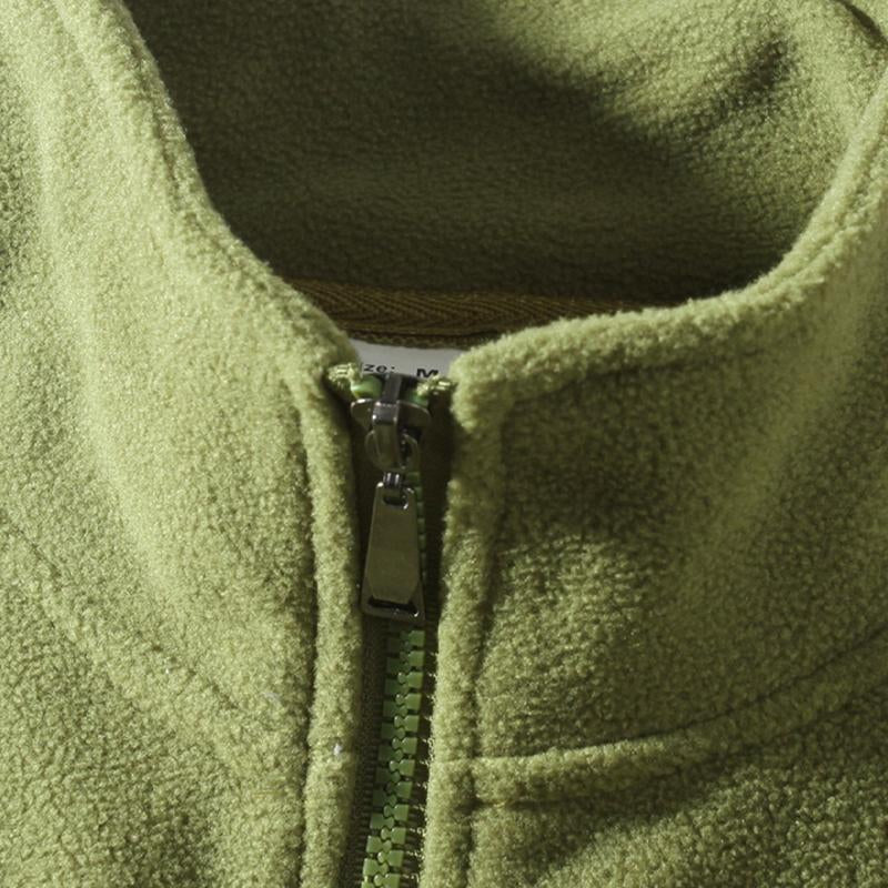 Men's Casual Solid Color Polar Fleece Stand Collar Jacket 9261093257400