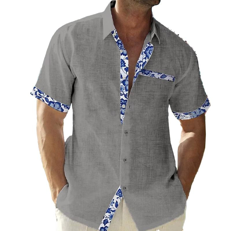 Men's Hawaii Beach Vacation Short Sleeve Cardigan Shirt 9261788463288