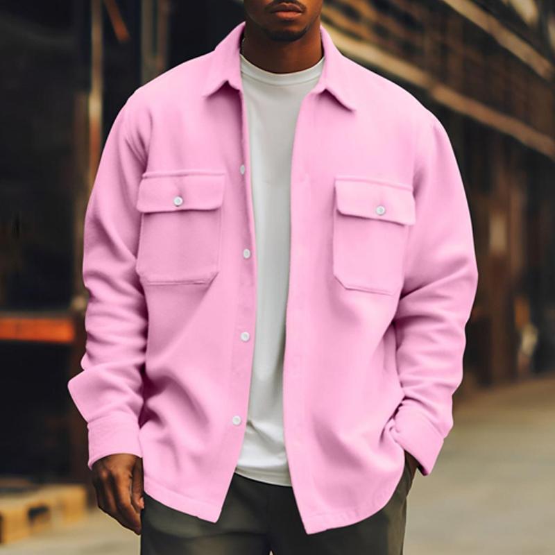 Men's Solid Color Casual Basic Lapel Jacket 9261082542264