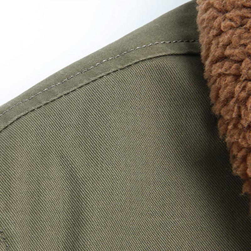 Men's Vintage Lapel Lamb Wool Thickened Warm Work Jacket 9261085098168