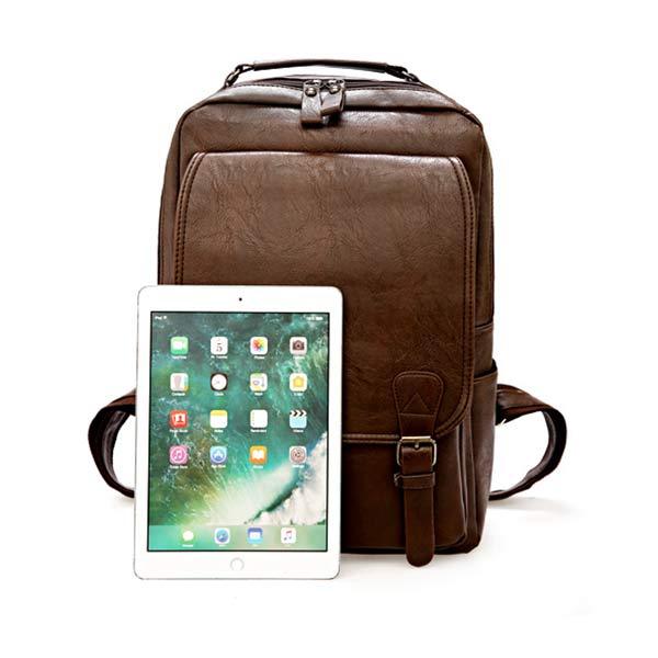 VINTAGE BUSINESS RUCKSACK AUS LEDER MIT REISSVERSCHLUSS