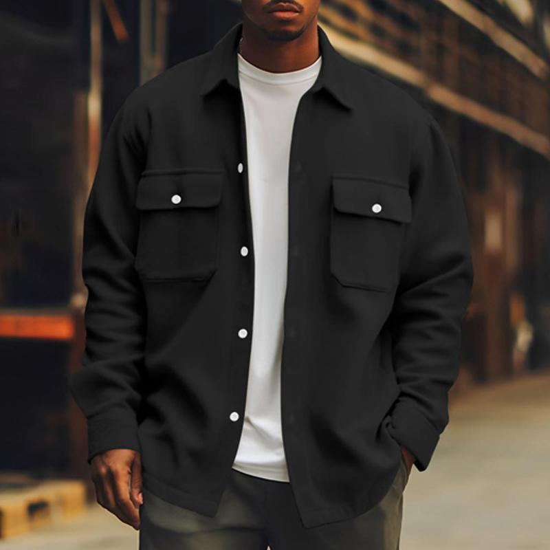 Men's Solid Color Casual Basic Lapel Jacket 9261082542264