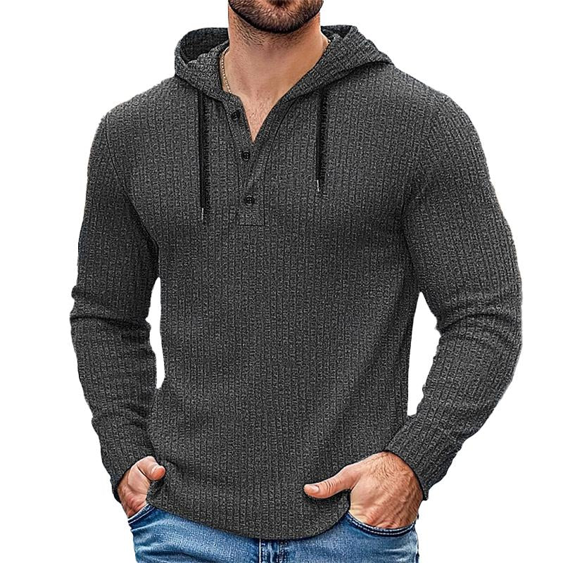 Men's Casual Striped Knit Hoodie 9887382798520