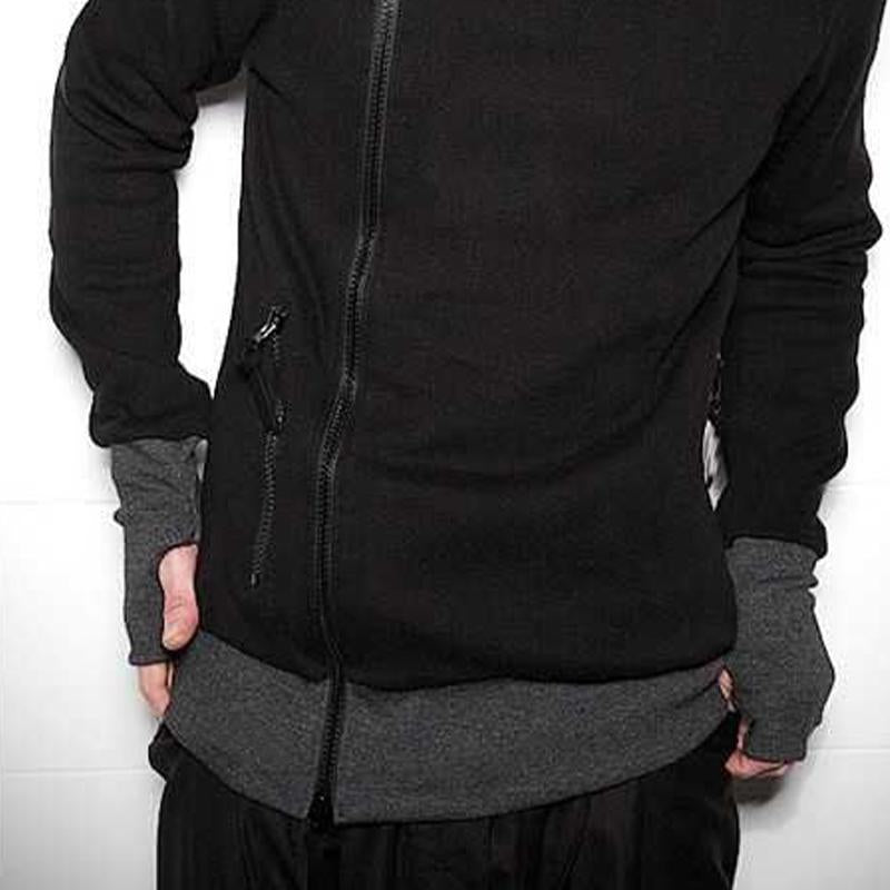 Men's Side Zipper Hooded Casual Long Sleeve Hoodie 9885840048312