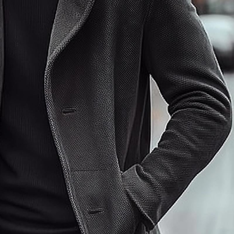 Men's Solid Color Lapel Loose Coat 9274167722168