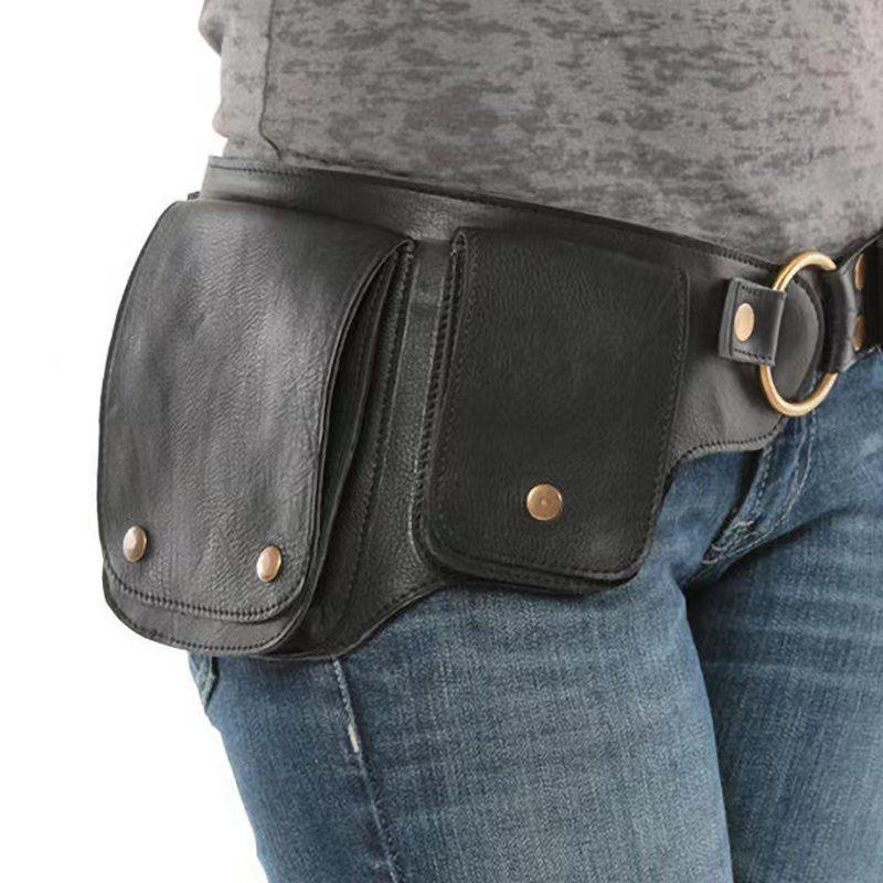 Men's Classic Vintage Adjustable PU Leather Belt Shoulder Bag 9262189576376