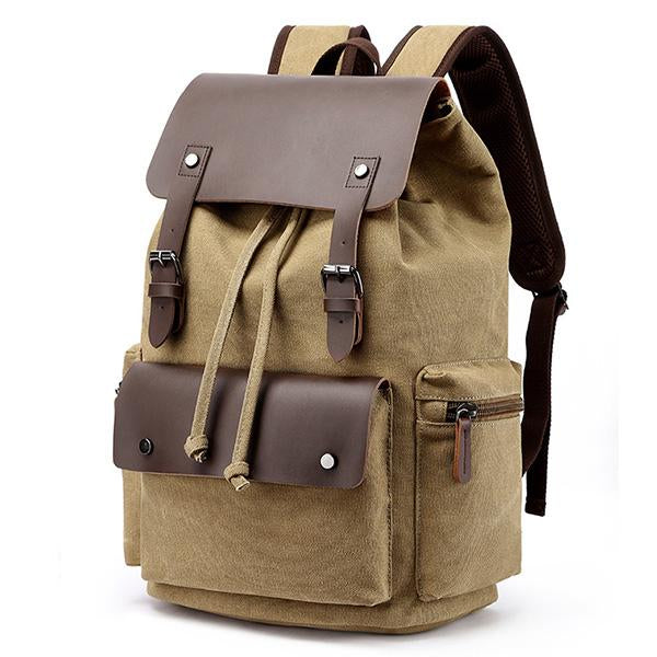 Lässiger Rucksack aus Canvas mit großer Klappe und großem Fassungsvermögen