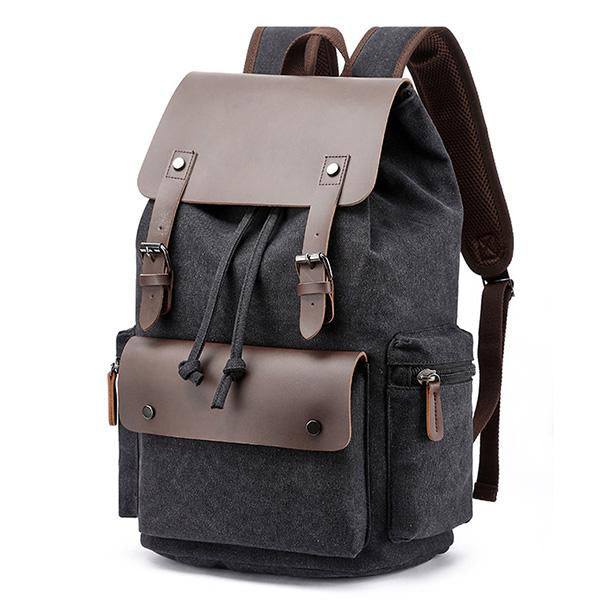 Lässiger Rucksack aus Canvas mit großer Klappe und großem Fassungsvermögen