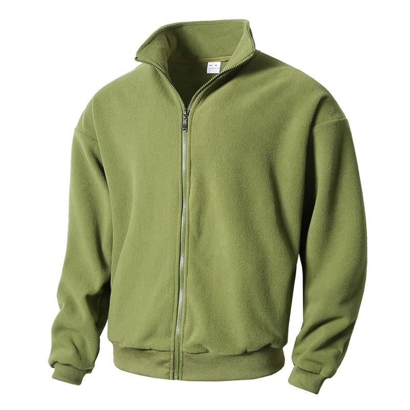 Men's Polar Fleece Long Sleeve Stand Collar Jacket 9261087326392