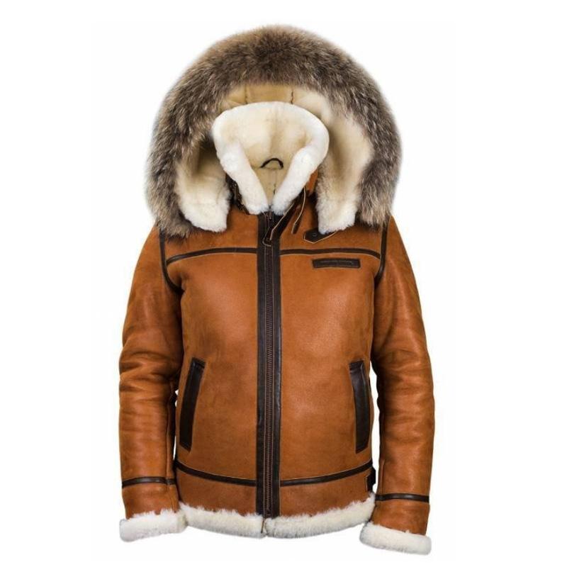 Dicker Ledermantel für Herren im Vintage-Stil mit Reißverschluss 55852562X