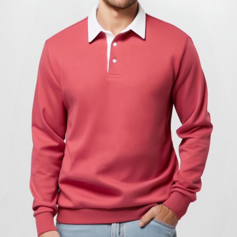 Men's Classic Casual Long Polo Neck Long Sleeve Sweatshirt 9268189561016