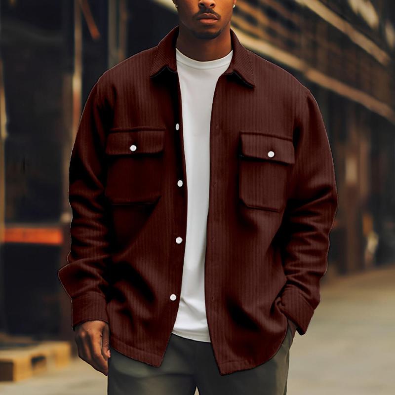 Men's Solid Color Casual Basic Lapel Jacket 9261082542264
