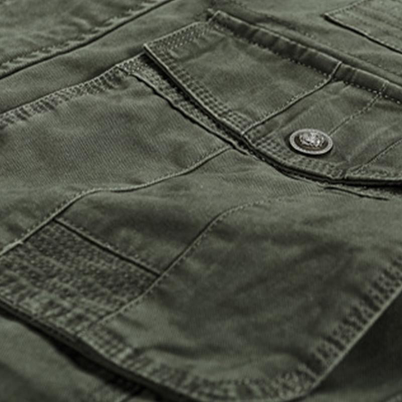 Men's Casual Cotton Stand Collar Zipper Multi-pocket Workwear Outdoor Jacket 9261082443960