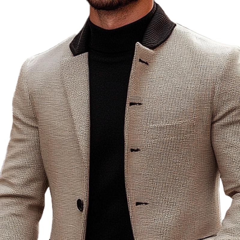 Men's Colorblock Mid-length Suit Jacket 9260833734840