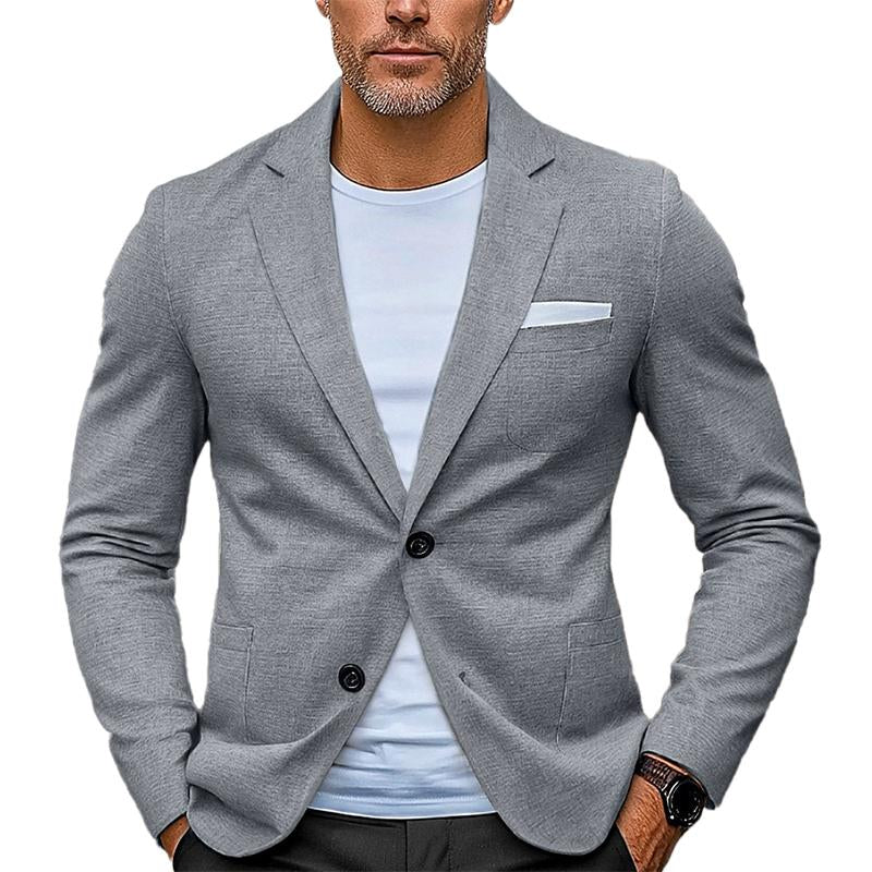 Men's Solid Color Casual Button Blazer 9888005882040