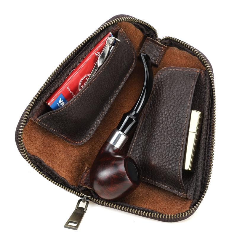 Men's Multifunctional Portable Tobacco Leather Storage Bag 9272629657784