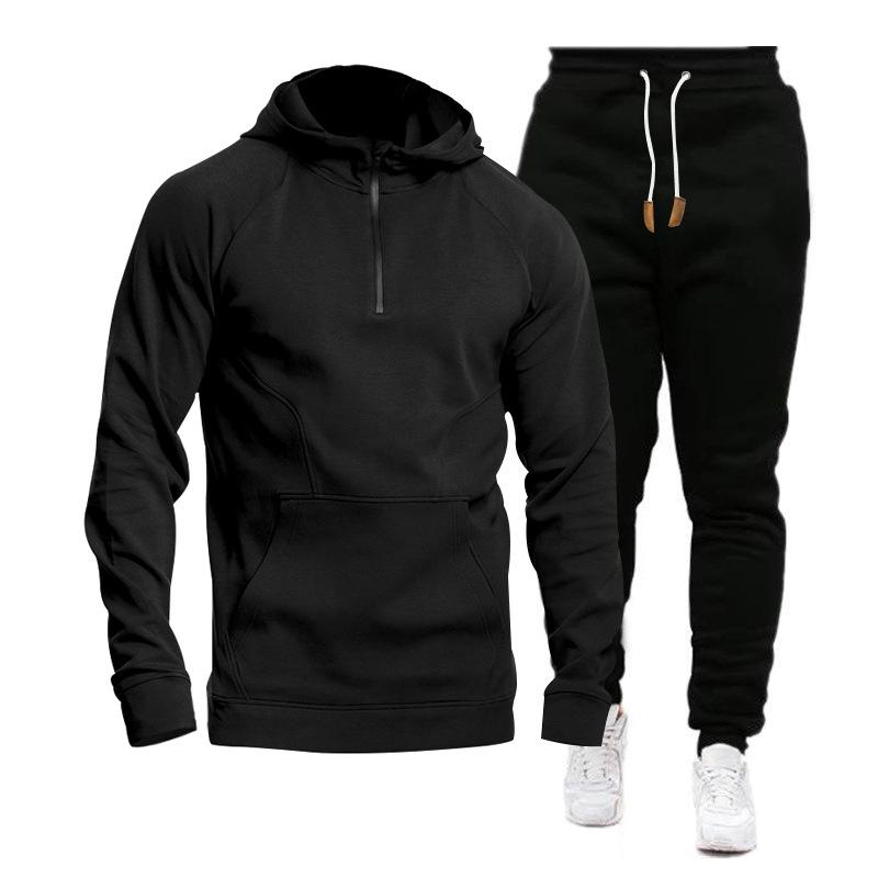 Men's Casual Sports Hooded Sweatshirt and Pants Set 9260834324664