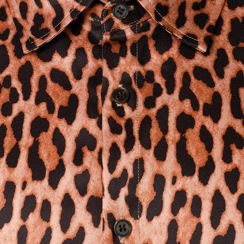 Men's Leopard Lapel Long Sleeve Casual Shirt 9267507134648