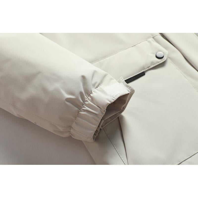 Men's Hooded Plush Thick Mid-length Coat 9261104496824