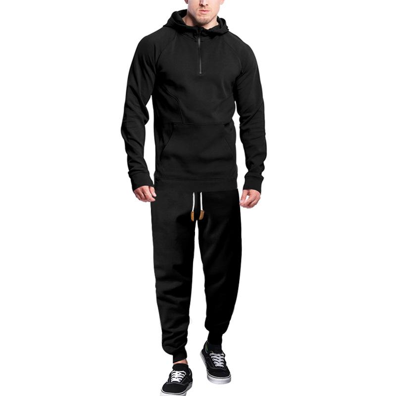 Men's Casual Sports Hooded Sweatshirt and Pants Set 9260834324664